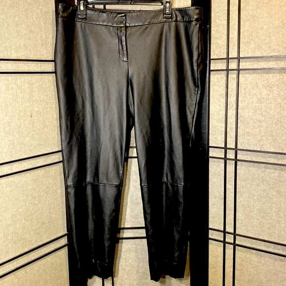 Liz Claiborne Pants - Liz Claiborne size 14 faux leather black pants - altered to cropped 26 inseam